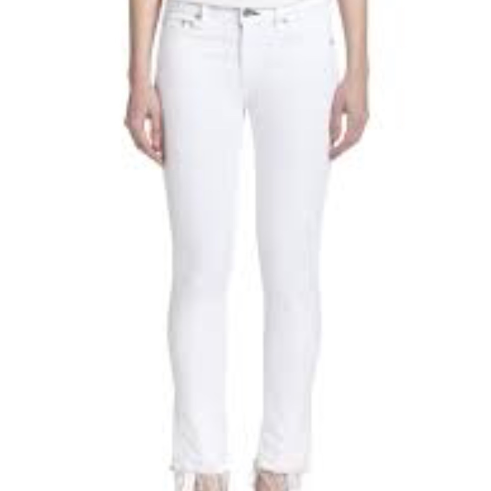 Gap white jeans ankle length frayed hem size 26